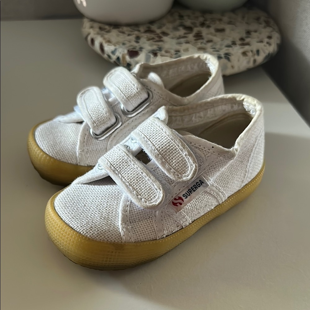 Superga Kids White Canvas Shoes